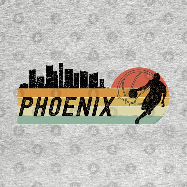 Basketball Fans Phoenix AZ Cityscape by Dibble Dabble Designs